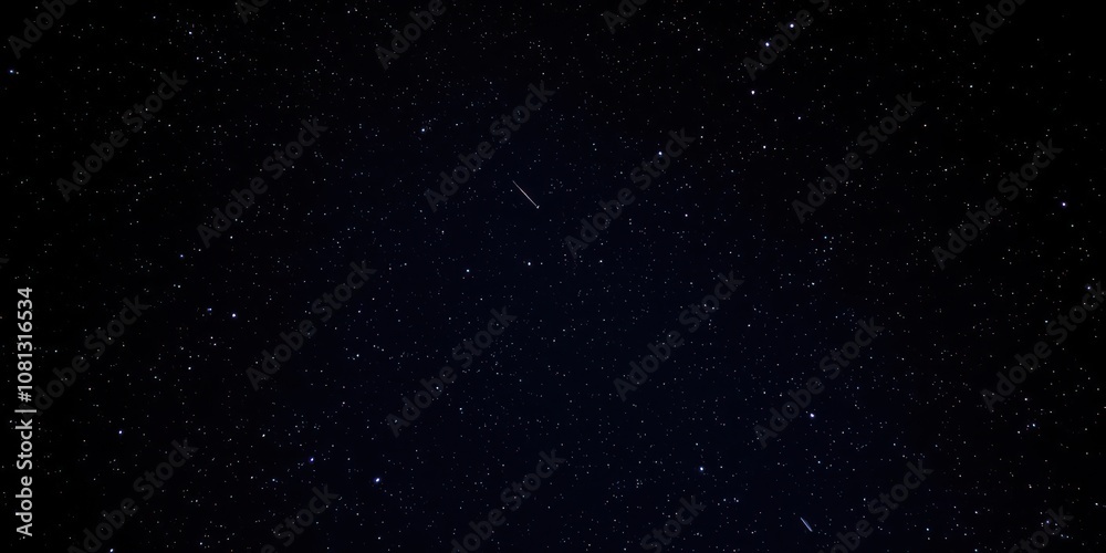 Fototapeta premium Night sky filled with twinkling stars on a dark background, black background, sparkling