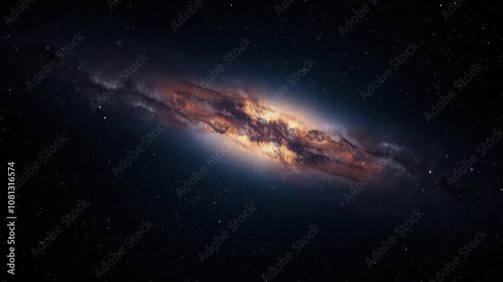 Fototapeta premium Night sky with stars sparkling beautifully on a black background, night-time, black