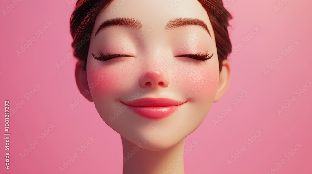 Happy woman showing radiant skin in a studio setting highlighting beauty and wellness ideal for skincare and dermatology concepts Happy woman showing radiant skin in a studio setting highlighting beauty and wellness ideal for skincare and dermatology concepts