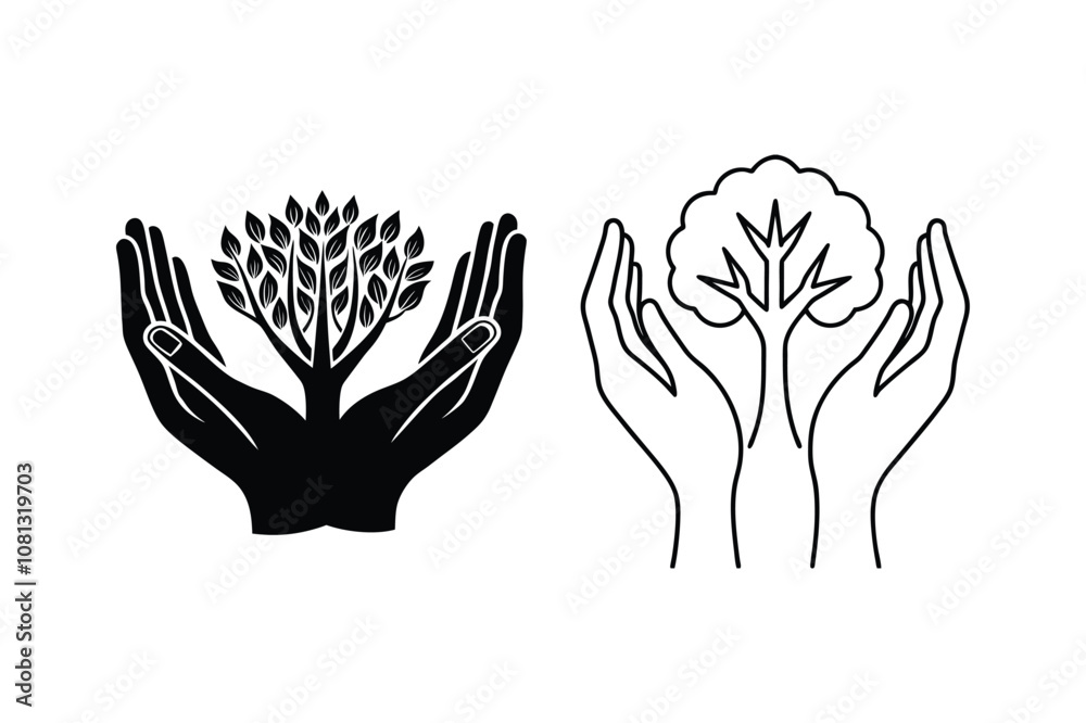 hands with flowers vector hands with flowers vector