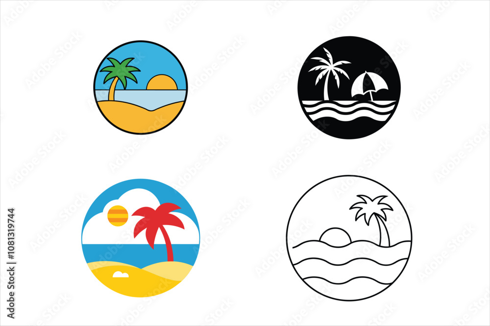 Summer Beach Icons | Fun and Vibrant Vector Design for Beach Lovers Summer Beach Icons | Fun and Vibrant Vector Design for Beach Lovers