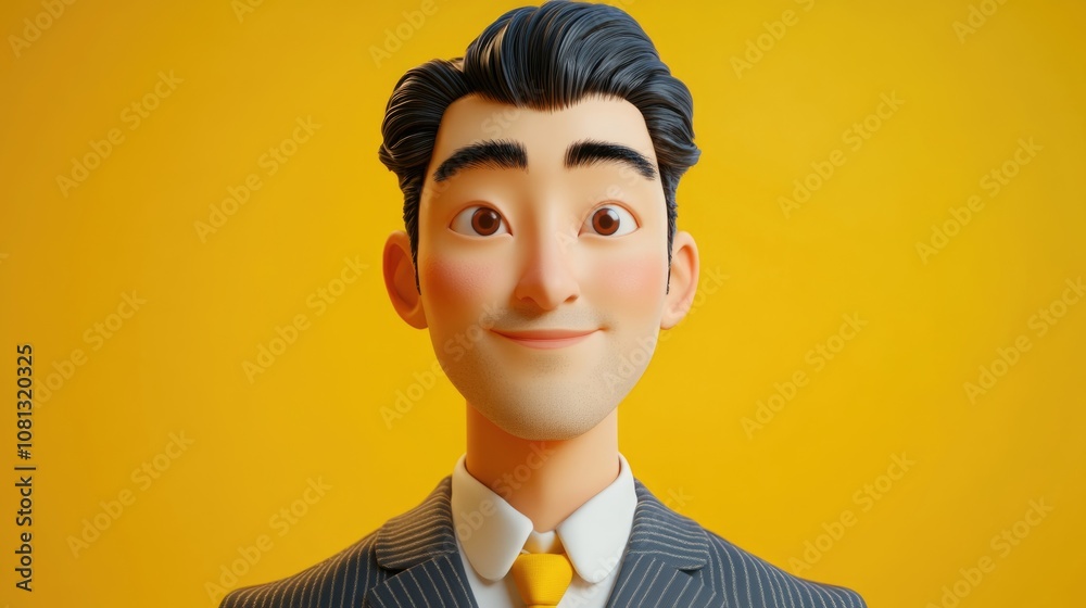 Dapper Asian man in a tailored suit exuding confidence and style Dapper Asian man in a tailored suit exuding confidence and style