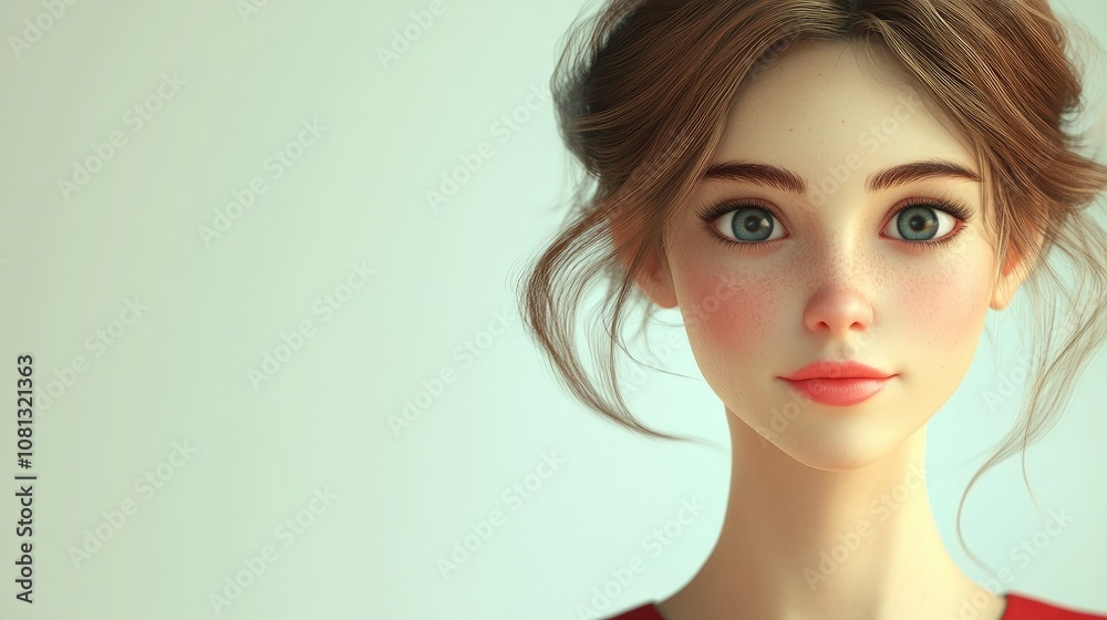 Elegant women model posing gracefully in a bright studio setting against a white background Elegant women model posing gracefully in a bright studio setting against a white background