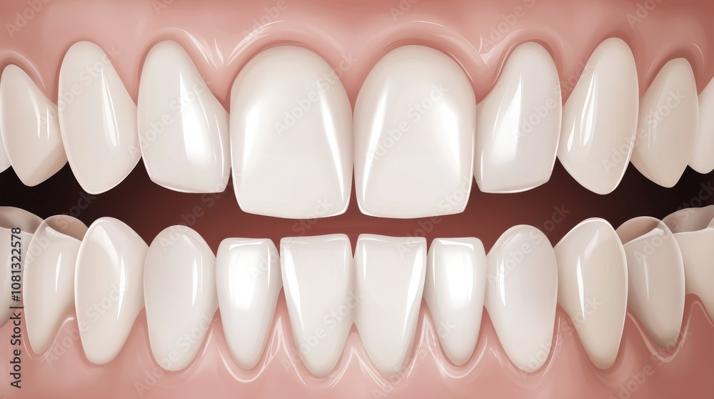 Obraz premium Close-up View of a Human Mouth with Perfectly Aligned Teeth