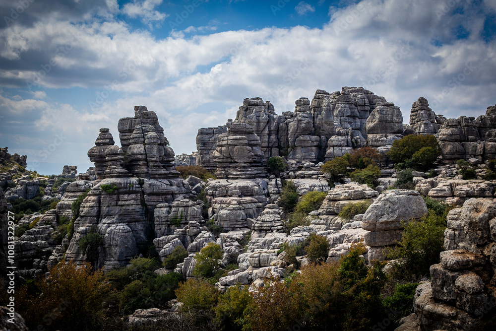 Rock formations with curious shapes in the Torcal de Antequera in the province of Malaga Rock formations with curious shapes in the Torcal de Antequera in the province of Malaga