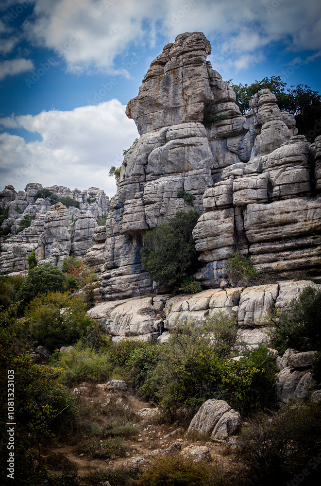 Rock formations with curious shapes in the Torcal de Antequera in the province of Malaga Rock formations with curious shapes in the Torcal de Antequera in the province of Malaga