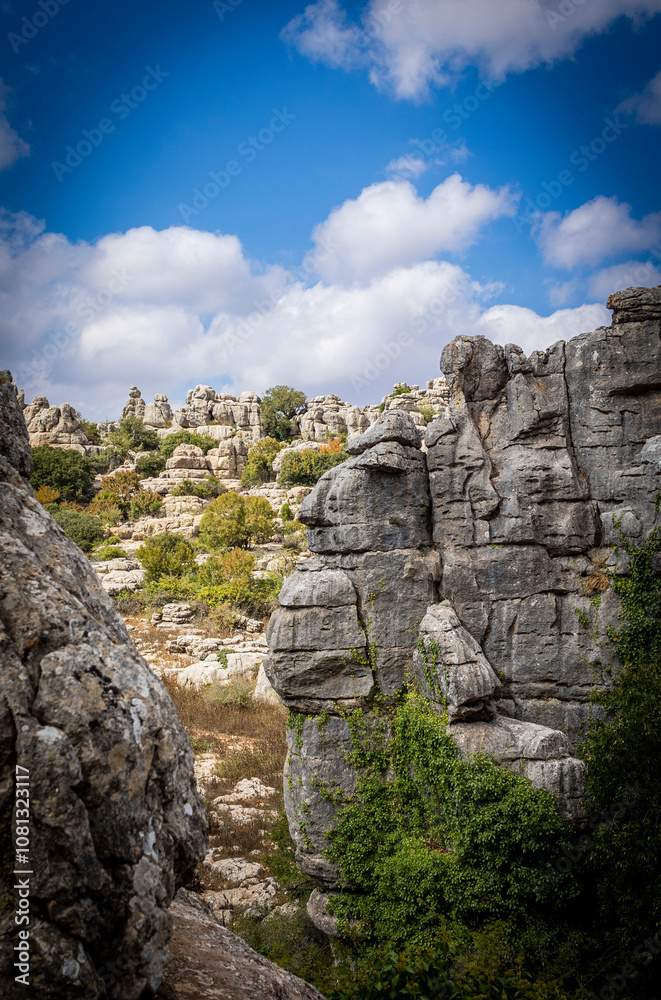 Rock formations with curious shapes in the Torcal de Antequera in the province of Malaga Rock formations with curious shapes in the Torcal de Antequera in the province of Malaga