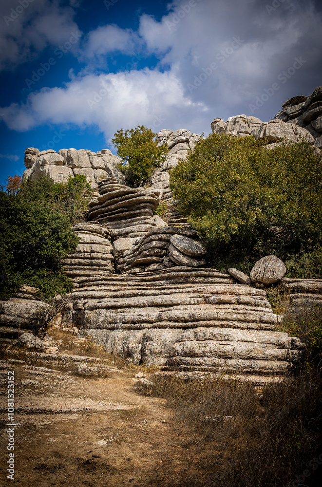 Fototapeta premium Rock formations with curious shapes in the Torcal de Antequera in the province of Malaga