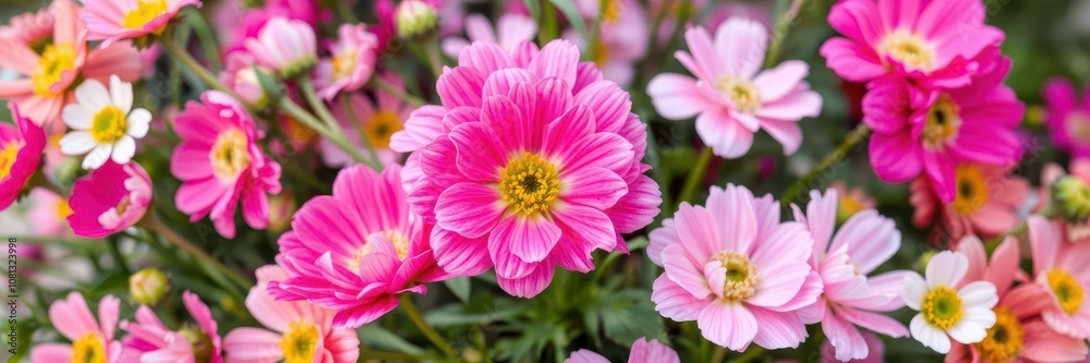 Beautiful pink and white ranunculus flowers blooming in a garden, natural, vivid Beautiful pink and white ranunculus flowers blooming in a garden, natural, vivid