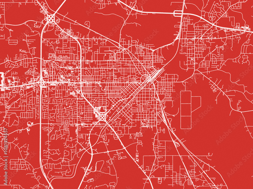 Christmas Map of Hattiesburg Mississippi, USA in Snowy White on Festive Red Background. Christmas Map of Hattiesburg Mississippi, USA in Snowy White on Festive Red Background.