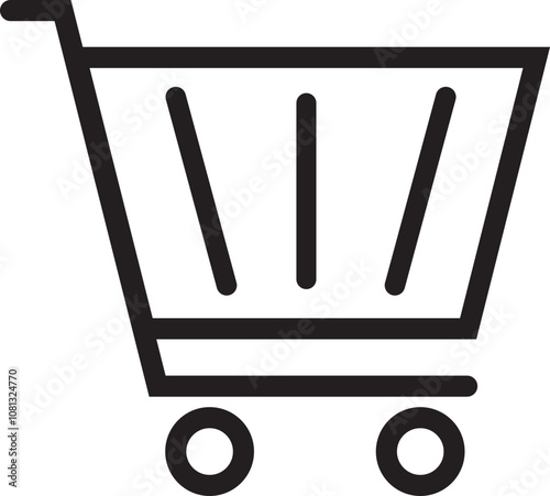Illustration of a shopping cart icon for supermarket shopping