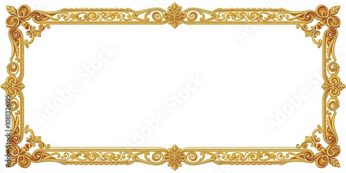 Intricately designed vintage frames with gold accents and delicate details, gold, border