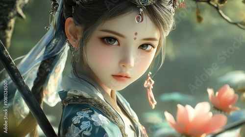 Charming Young Girl in 3D FantasyShi Jie photo