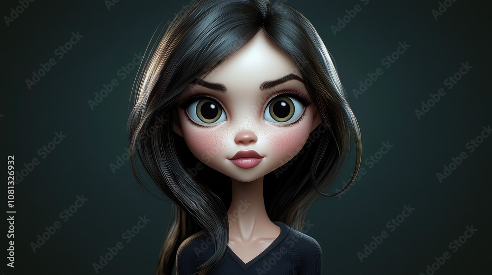 Beautiful girl striking a pose against a dark background showcasing elegance and confidence Beautiful girl striking a pose against a dark background showcasing elegance and confidence