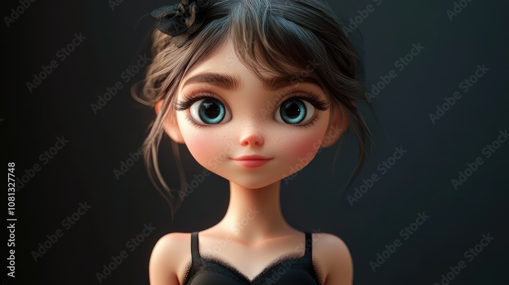 Elegant ballerina gracefully posed in a black ballet tutu against a dark backdrop showcasing the beauty of dance Elegant ballerina gracefully posed in a black ballet tutu against a dark backdrop showcasing the beauty of dance