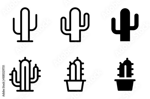 cactus icon set