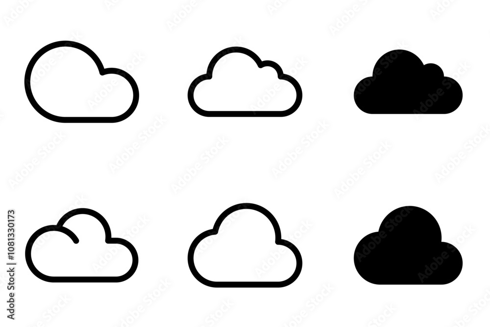 cloud icon set cloud icon set