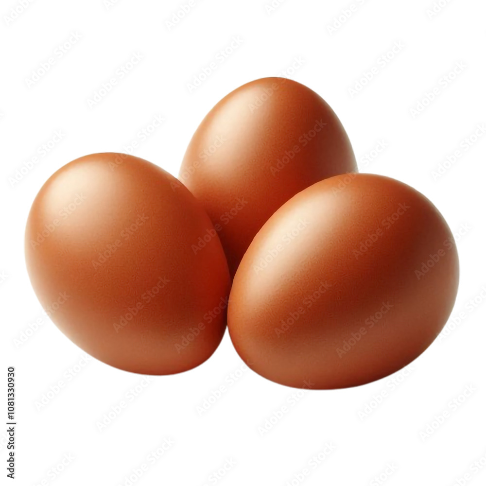 Three brown eggs on a transparent background Three brown eggs on a transparent background