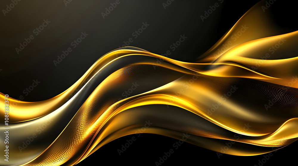 Fototapeta premium Elegant gold wave design on black for luxury concepts. high quality