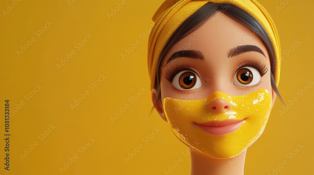 Beautiful woman applying honey facial mask for radiant skin natural skincare treatment Beautiful woman applying honey facial mask for radiant skin natural skincare treatment