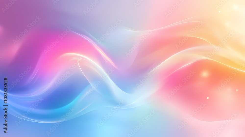 Fototapeta premium Abstract iridescent light reflection, generative ai. Luminescent. Illustration