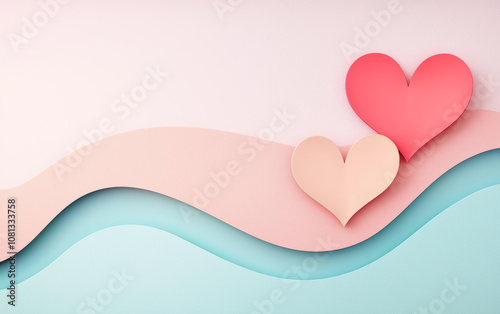 Cute colorful heart art illustration 