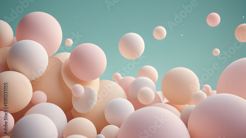 Floating organic shapes, soft pastel colors, minimalistic abstract with calming feel.