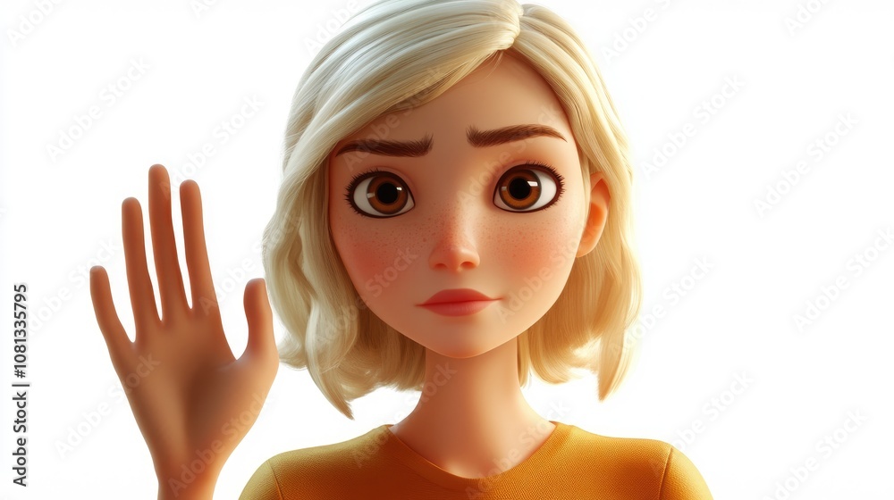 Collage of a beautiful middle aged blonde woman displaying a stop sign with her palm conveying a serious warning expression against a white background Collage of a beautiful middle aged blonde woman displaying a stop sign with her palm conveying a serious warning expression against a white background