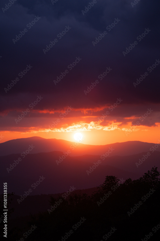 sunset over the mountains great smoky mountains