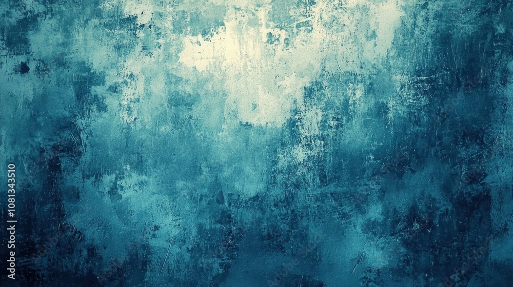 Abstract blue background with watercolor brushstrokes and faded texture, creating an organic look.