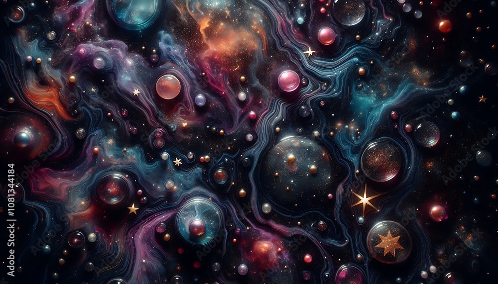 Dark jelly background with galaxy inspired colors and starry sparkles magical cosmic vibe Dark jelly background with galaxy inspired colors and starry sparkles magical cosmic vibe