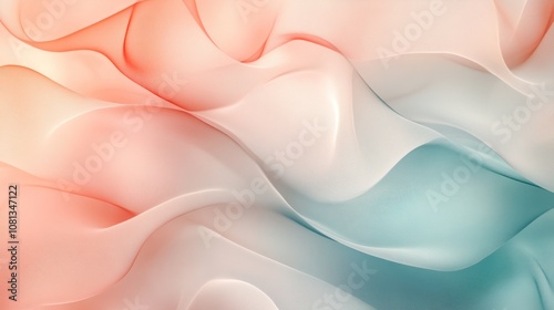 Abstract background with flowing lines of soft pink, orange, and blue colors.