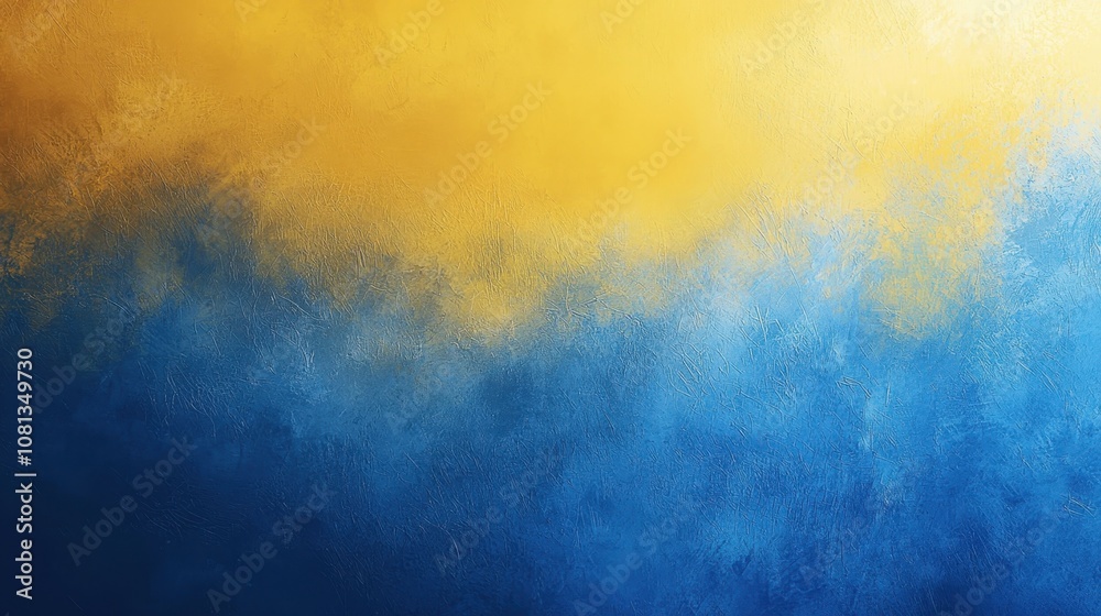 Obraz premium Gradient design blending blue and yellow, creating a smooth, modern background.