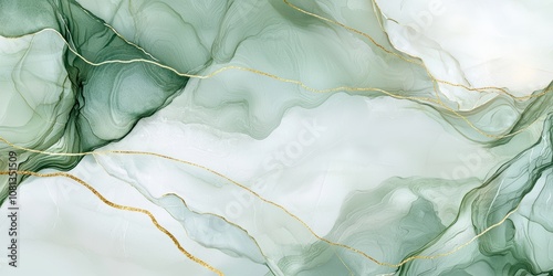Wallpaper Mural Elegant abstract watercolor background illustration in pastel green soft textures digital art calm atmosphere artistic perspective Torontodigital.ca