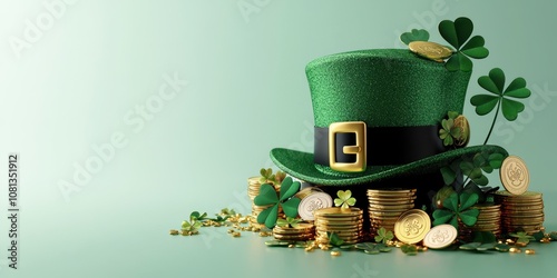 Wallpaper Mural St. Patrick's day celebration festive background digital banner green environment close-up view luck and prosperity concept Torontodigital.ca