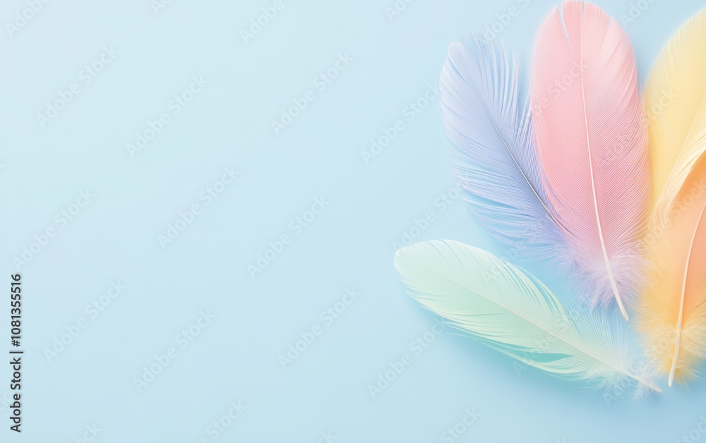 Naklejka premium Beautiful colorful feather business background