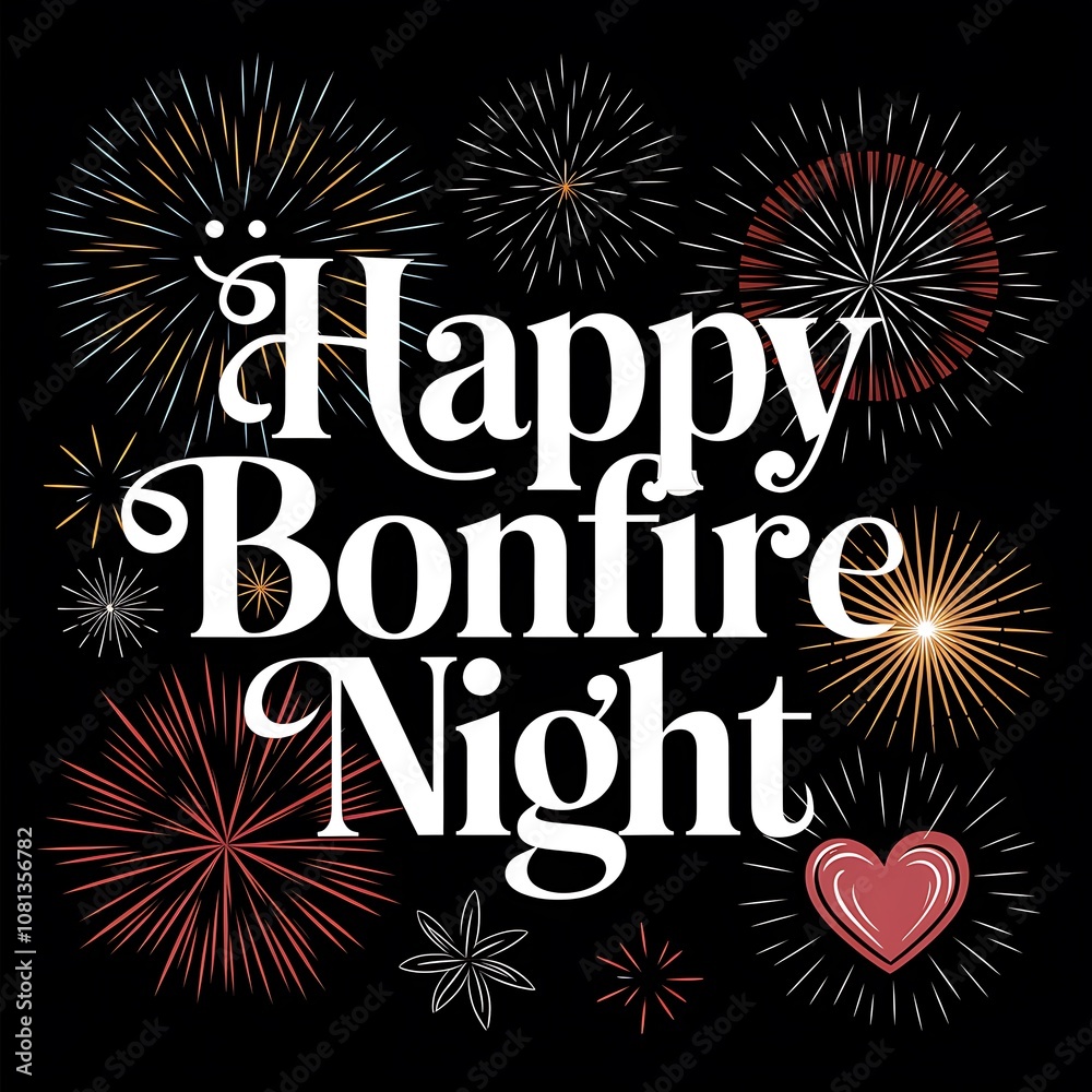 custom made wallpaper toronto digitalHappy Bonfire Night Greeting with Fireworks and Heart