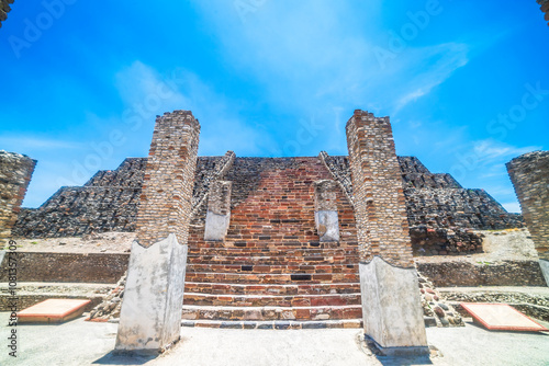 Pyramids and buildings in the archaeological zone of the Atlanteans, in Tula Hidalgo photo