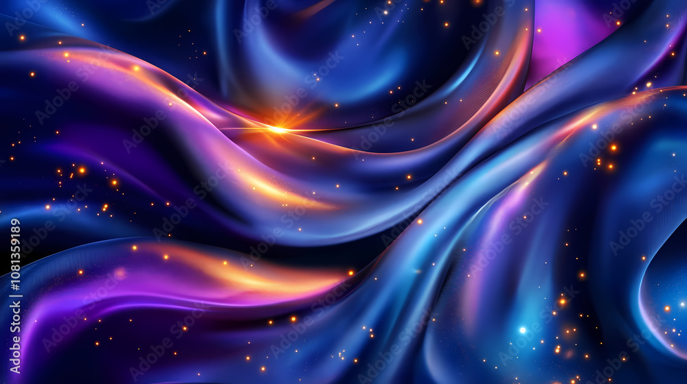 Vibrant abstract fabric with sparkling lights. Luminescent. Illustration Vibrant abstract fabric with sparkling lights. Luminescent. Illustration
