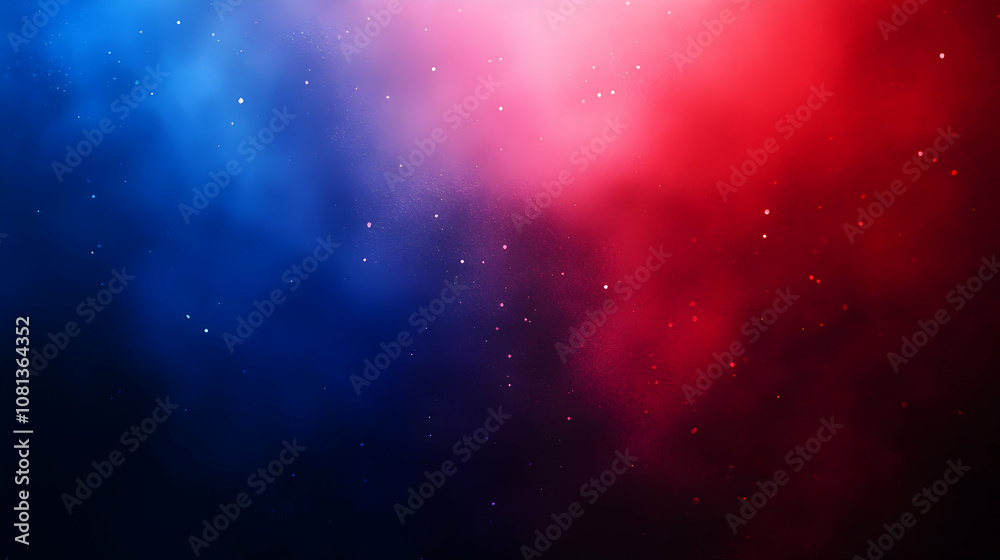 Abstract Red and Blue Glowing Nebula Background with Sparkling Dust Abstract Red and Blue Glowing Nebula Background with Sparkling Dust
