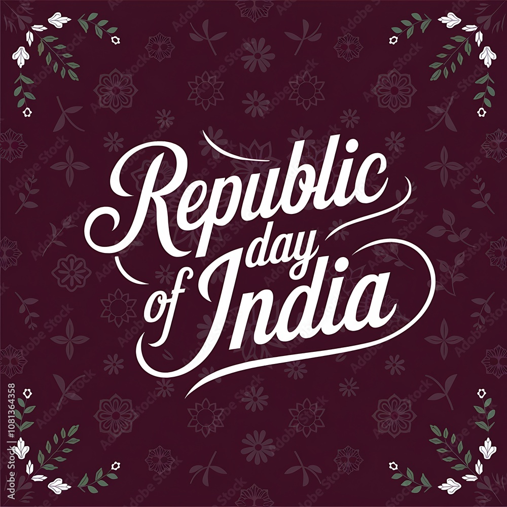 Republic Day of India with Floral Design Republic Day of India with Floral Design