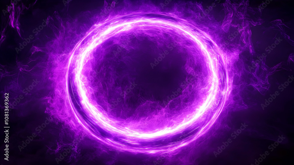 Vibrant Purple Energy Ring Abstract Background: A 3D digital illustration of a glowing, swirling purple energy ring, creating a mystical and powerful abstract background. Vibrant Purple Energy Ring Abstract Background: A 3D digital illustration of a glowing, swirling purple energy ring, creating a mystical and powerful abstract background.