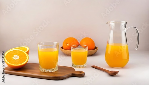 Freshly squeezed orange juice in a clear drinking glass.