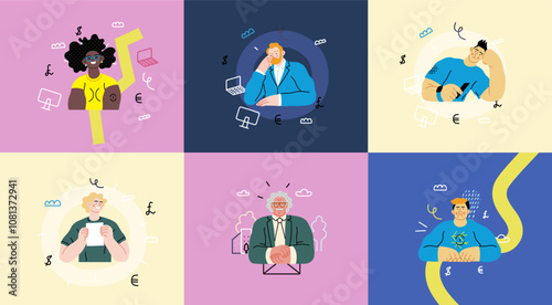 Creative Workspace: Video Conference, modern flat vector concept illustration of person engaging in virtual business meeting Connectivity, collaboration, digital interaction, remote work, productivity