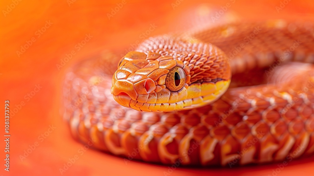 Fototapeta premium Snake as a teacher banner with copy space area for text. Cute Snake portrait....