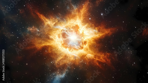 Wallpaper Mural Cosmic nebula background, colorful gases and stars, 3d illustration. Nebula. Illustration Torontodigital.ca