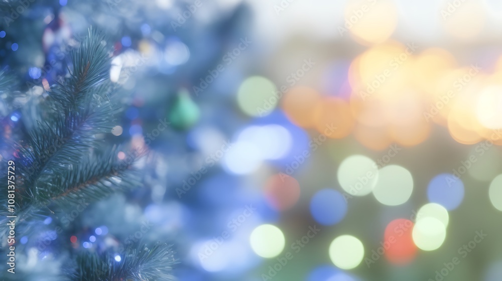 Close-up of a Pine Tree Branch with a Blurred Bokeh Background Close-up of a Pine Tree Branch with a Blurred Bokeh Background