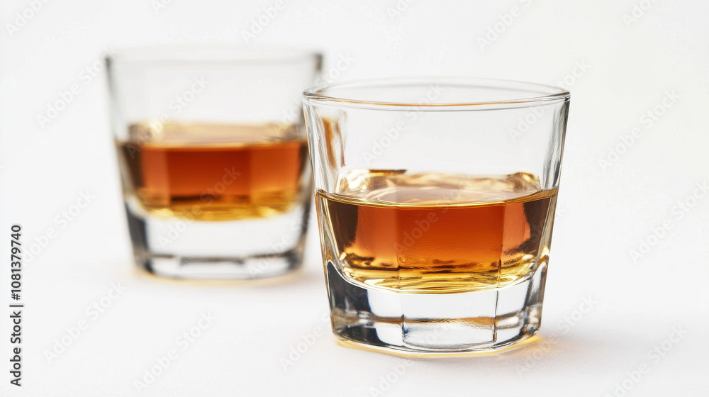 Glass of whiskey isolated on white background Glass of whiskey isolated on white background
