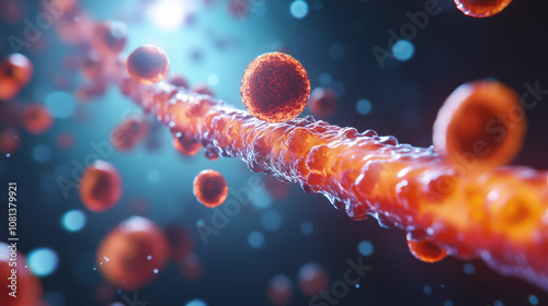 3d rendered illustration Virus under a microscope