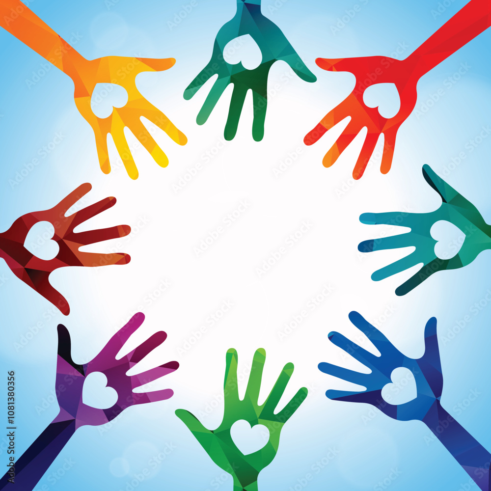 Charity work, volunteering helping hands concept. Eps vector file Charity work, volunteering helping hands concept. Eps vector file